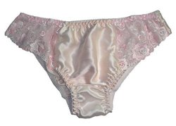 100% Natural Silk Women's Low Rise Panties With Lace Usxxl Pink
