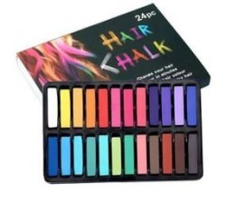 24-PIECE Hair Chalk Set - Temporary Color Sticks For Creative Hairstyling