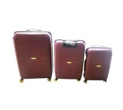 3 Piece Premium Luggage Set - Burgundy