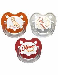 Baby Nova- Silicone Orthodontic Baby Pacifier 3 Pack - Each With Travel Cover - 6 Months And Older - California