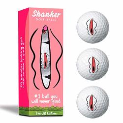 Shanker Golf Balls - Unfindable Rude Trick Balls With Funny Logo Sleeve Of 3 Novelty Gag Playing Quality - The 1 Ball They'll Never Find