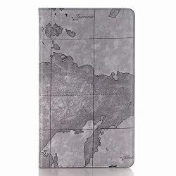 Zhusha Map Texture Premium Leather Flip Protective Cover With Stand Feature For Huawei Mediapad M5 8.4 Inch 2018 SHT-AL09 SHT-W09 Color : Gray