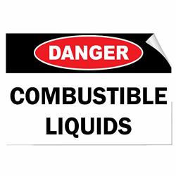 Allstick Shopforallyou Stickers & Decals 10" X 14" Danger Combustible Liquids Hazard Flammable Label Decal Sticker