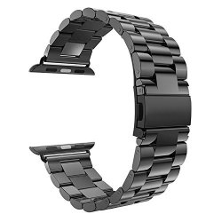 Apple Watch Band Fantek Apple Watch 38MM All Models Stainless Steel Strap Wrist Band Replacement With Metal Clasp Space Gray