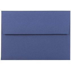 Jam Paper 4BAR A1 Invitation Envelopes- 3 5 8" X 5 1 8" - Presidential Blue - 25 PACK