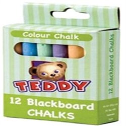 Assorted Coloured Teddy Chalk 12PCS
