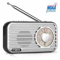 Portable Am Fm Weather Radio Retro Bluetooth Speaker Vintage Radio With Best Reception Rechargeable Battery Headphone Jack Usb tf aux Player Loud Volume For Home Office