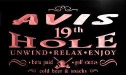 PIG762-R Avis 19TH Golf Hole Beer Bar Neon Light Sign