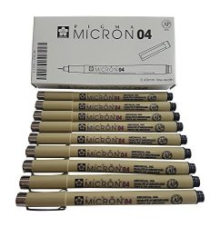 Sakura Micron Pigma Ink Drawing Pens For Manga Drawing Scrapbooking Supplies - 8 Artist Pens - 8 Pack 04 8 Pct Set Black