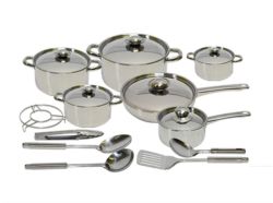 Stainless Steel Cookware Set - 18 Piece
