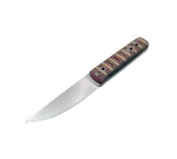 Handmade D2 Steel Hunting Knife With Red & Yellow Micarta Handle