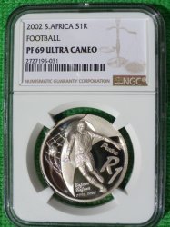 2002 Football Silver Proof R1. Ngc Graded Proof 69 Ultra Cameo. Highest Grade