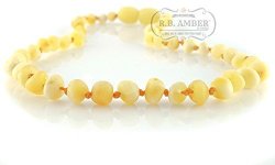 Certified Baltic Amber Teething Necklace - Screw Clasp 3 Sizes R.b. Amber & Sons 14-15 Inches - Screw Clasp Unpolished Butter Baroque