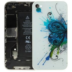 Water Splash Painting Style Glass Back Cover For Iphone 4