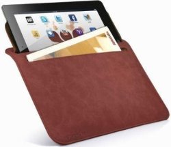 Promate Premium Protective Horizontal Shamwa Leather Case With Extra Pocket For Ipad 2- The New Ipad Brown