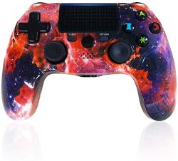 Chengdao PS4 Controller Wireless Galaxy Style Gamepad For Playstation 4 PRO SLIM PC With Motion Motors And Audio Function MINI LED Indicator USB Cable And Anti-slip