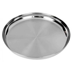 Valentine Day Special Gift Stainless Steel Round Plates Plates For Kids Thalis For Dinner Plate Silver Color Size 12 X 12 Inch