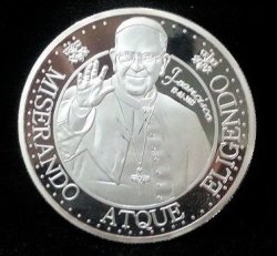 Papa Franciscus 2013 Coin Medal Silver Clad Steel Proof