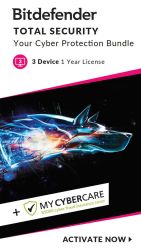 BitDefender Total Security 3 User 2020 & Mycybercare Cyber Fraud Policy