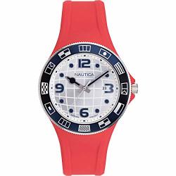 Nautica Men's NAPLBS902 Lummus Beach Red white Silicone Strap Watch