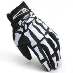 Motorcycle Skeleton Bone Bike Gloves - White M