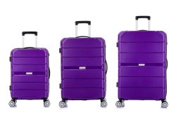 Tosca Rogue 3 Piece Luggage Trolley Set Purple