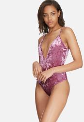 Glamorous Plunge Velvet Bodysuit - Lilac