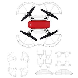 Neewer 3-IN-1 Protection Accessories Kit For Dji Spark Drone Includes: Landing Gear Extenders With Buckles Propeller Guards Finger Guards White