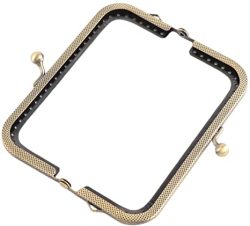 SUPVOX Metal Purse Frame Kiss Clasp Lock Square Shape Clutch Purse Frame DIY Craft Purse Making Supplies 6.5cm