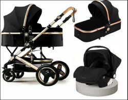 Baby Stroller 3-IN-1 Portable Baby Carriage Folding Prams With Mummy Bag