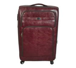 - Stylish Luggage Bag Set Of 1 Pu Leather Travel Suitcase - 26 Inch -red