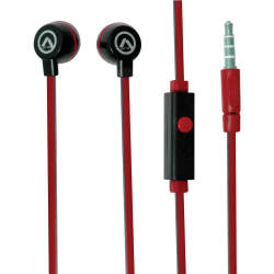 Amplify Pro Vibe Series Earphones With Microphones - Black And Red AMP1003BKRD