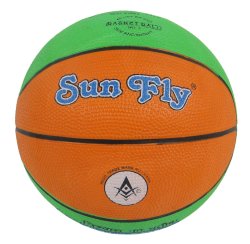Sun Fly Special Orange Green Training Ball Rubber Moulded Basketball - 3 SNF-BB1C