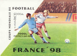 Laos 1997 Football Soccer World Cup France - Unmounted Mint Miniature Sheet