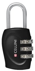 Cellini 3 Dial Combination Lock - Black