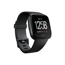 Fitbit Versa Smart Watch One Size S & L Bands Included Black