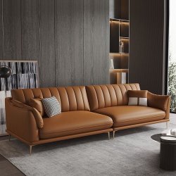 Londres Brown Leather Custom Couch - 2 Seater