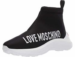 Love Moschino Boot Sock Sneaker Nero 40 Us Women's 10