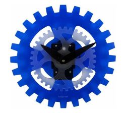35CM Moving Gears Acrylic Motion Wall Clock - Blue