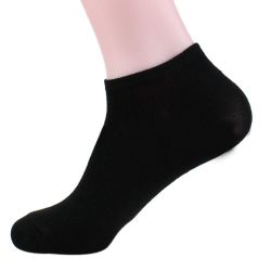 Amazing 1 Pair Spring summer Solid Color Men Cotton Blend Short Invisible Socks High Quality - Black