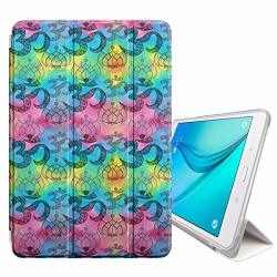 Compatible With Samsung Galaxy Tab A 7.0" 2016 T280 T285 Series - Leather Smart Cover + Hard Back Case With Sleep wake Function Ohm Om Aum Symbol Lotus