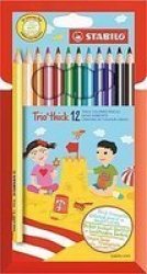 Trio Thick Pencil Crayons Wallet Of 12 Assorted