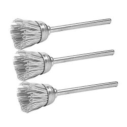 Swpeet 9Pcs Brass Coated Wire Brush Wheel & Cup Brush Set with 1/4-Inch  Shank