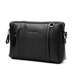 Bison Denim Mens Genuine Leather Clutch Purse Wallet Handbag With Removable Shoulder Strap