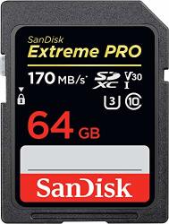 Sandisk 64GB Extreme Pro Sdxc Uhs-i Card - C10 U3 V30 4K Uhd Sd Card - SDSDXXY-064G-GN4IN