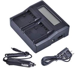 Lcd Dual Quick Battery Charger For Panasonic PV-DV200 PV-DV400 PV-DV800 PV-DV900 PV-DC152 PV-DC252 Camcorder