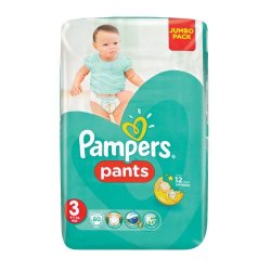 Pampers 60 Nappy Pants Size 3 Jumbo Pack