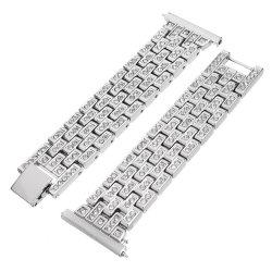 Replacement 12MM Stainless Steel Diamond Wrist Watch Band Strap For Fitbit Versa