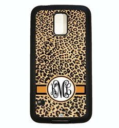 Galaxy S5 Case Artsycase Dark Brown Cheetah Leopard Print Personalized Monogram Phone Case - Samsung Galaxy S5 Black