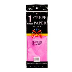 Crepe Paper Sheet Pink 50X200CM - 8 Pack